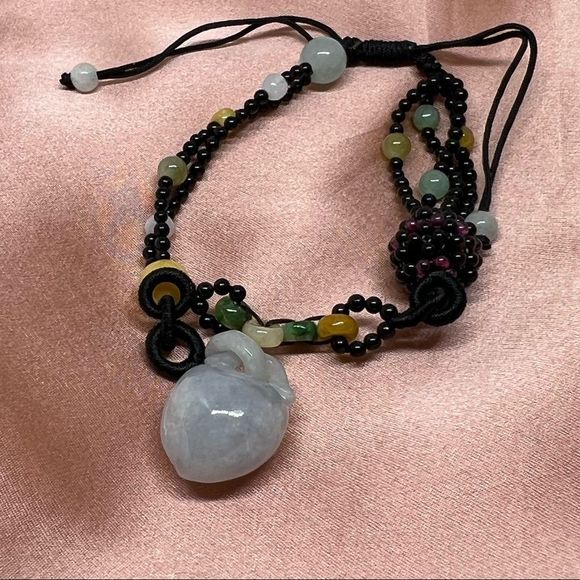 Natural Grade A Multi Gem Stone Brown Braided Bracelet - Picture 4 of 6